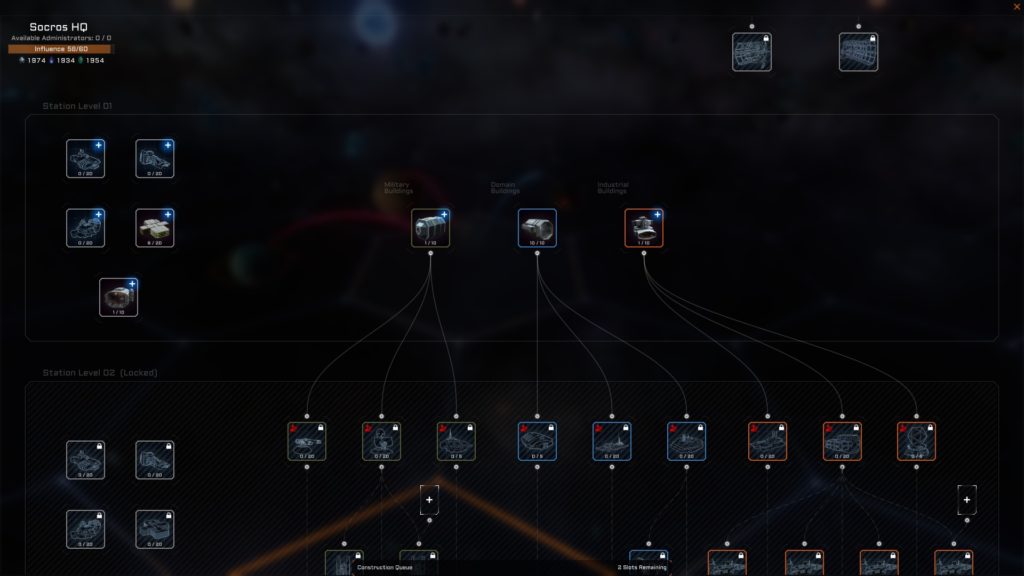 Les bâtiments d'une station sur Starborne