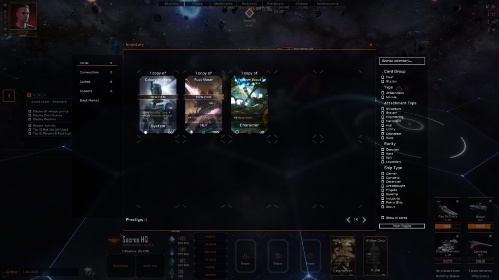 Le système de cartes de Starborne
