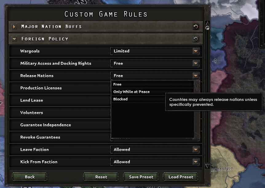 HoI4 : Game Rule, Foreign Policy
